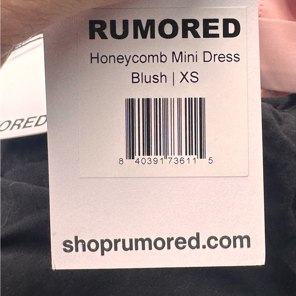 Rumored Honeycomb Tie Front Mini Dress in Blush - Picture 6 of 6